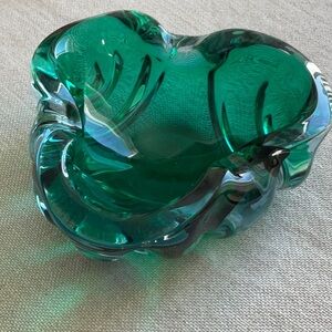 Vintage Emerald Green Art Glass